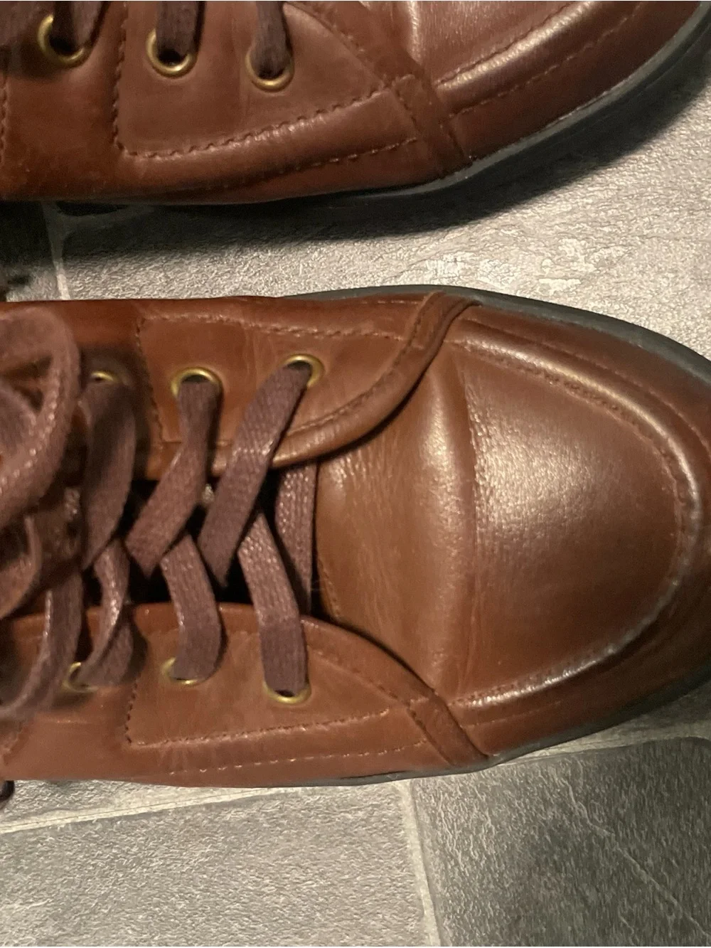 GDEFY Gravity Defyer Leather Shoe - Brown Leather Slip-On Style Sneakers